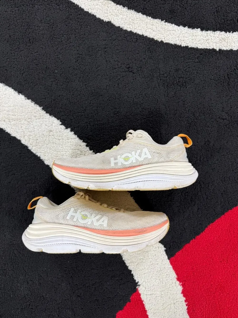 Hoka Shoes Womens Size 9D Gaviota 5 Wide One One Peach Athletic Running Sneakers